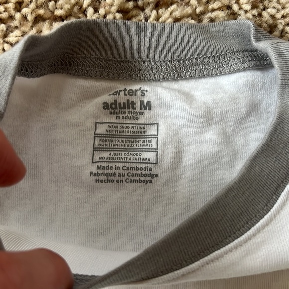 LIKE NEW Carter’s Adult Unisex Size M “Hoppy Easter” 2-piece graphic PJ Set!! - Picture 6 of 8